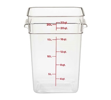 CM 22SFSCW 22 QUART CLEAR SQUARE CONTAINER  6EA/CS